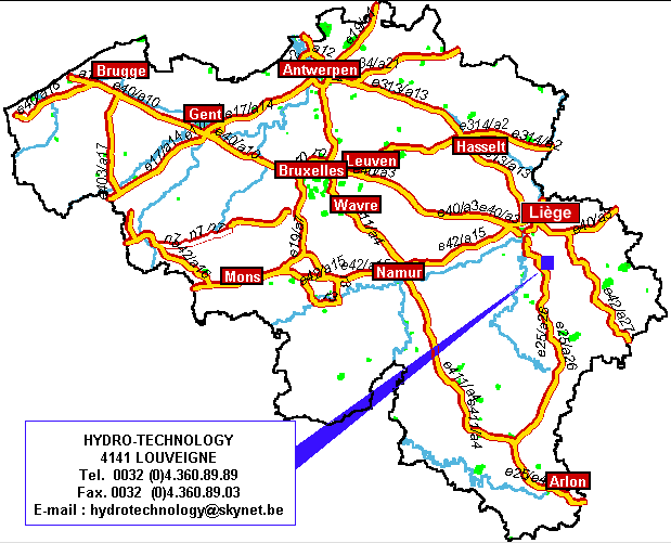 Localisation de nos bureaux en Belgique